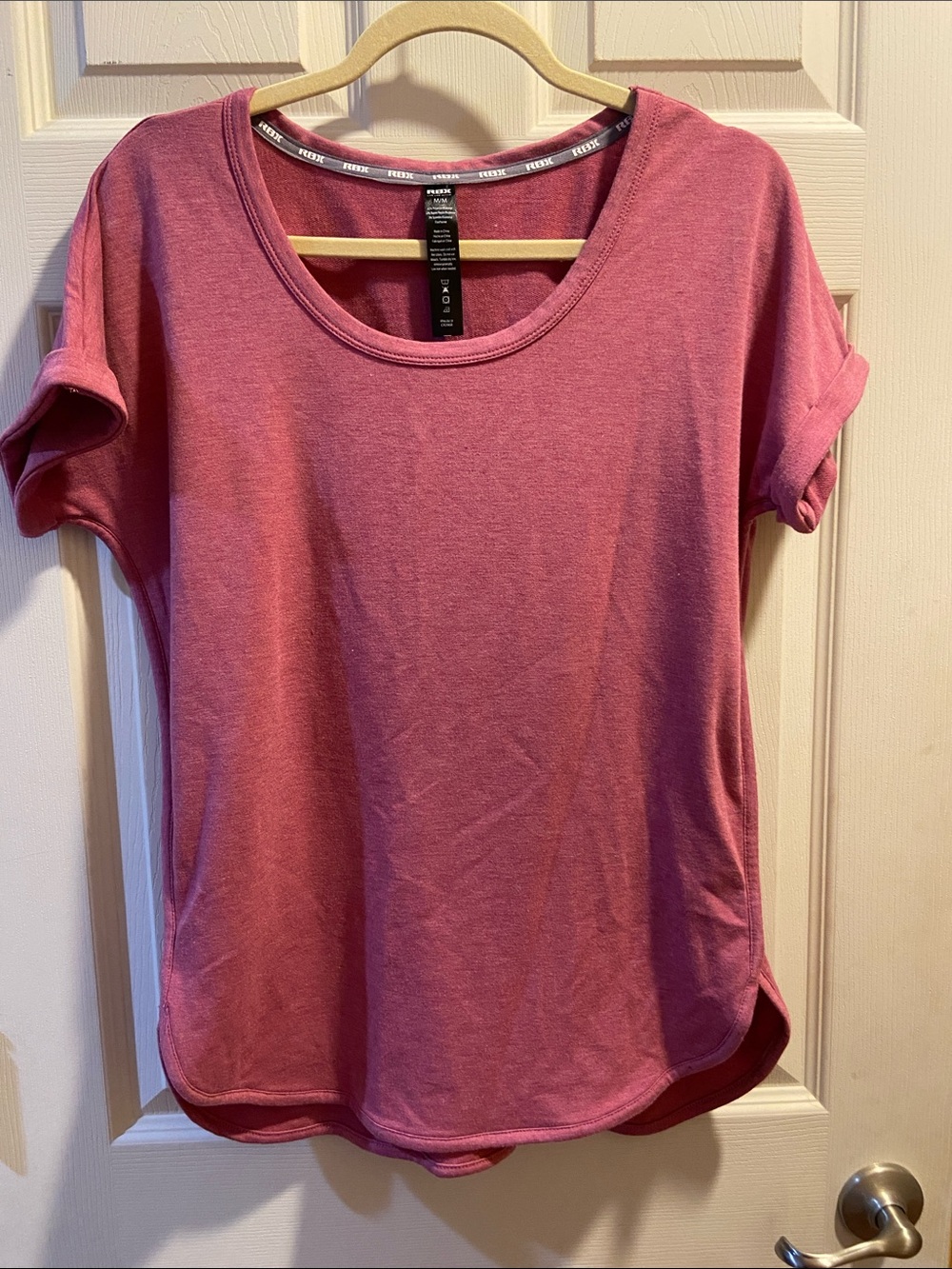 RBX Rose Pink Scoop Neck Short Sleeve Tee